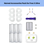 Narwal Freo X Ultra Accessories Pack – Includes 8 Mopping Pads, 2 Main Brushes, 1 Side Brush, 2 HEPA Filters, 6 Dust Bags, 2 Cleaning Solution Bottles & Filter Caps