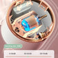 Cutaway illustration of October Crystal breast pump motor showing internal components; operating noise level indicated as less than 45dB—quieter than normal conversation, ideal for office or home use
