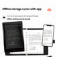 Ophaya smart pen supports offline storage of up to 1000 pages; handwritten notes saved locally and synced later via app on smartphone or tablet.