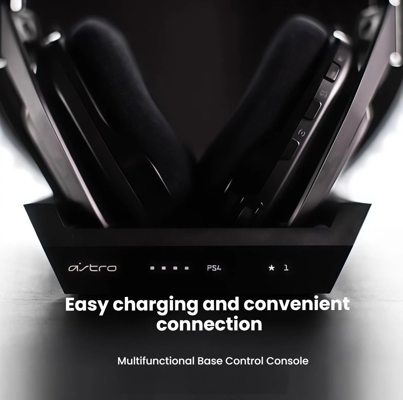 Dual floating shot of the white and black PRO X 2 headsets against a dark backdrop, highlighting the two color options for gamers.