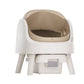 PetPivot self-cleaning litter box in beige and white — front view showing clean lines, ergonomic shape, and integrated waste drawer