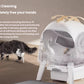 PetPivot self-cleaning litter box automatically buries feces 70 seconds after cat exits and cleans up after 5 minutes — hands-free operation