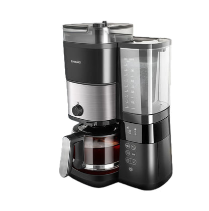 Philips HD7900-50 coffee machine with a transparent coffee pot and a豆hopper filled with coffee beans.