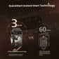 Comparison of Philips QuickStart technology versus ordinary coffee machines, highlighting the 3-second start-up time