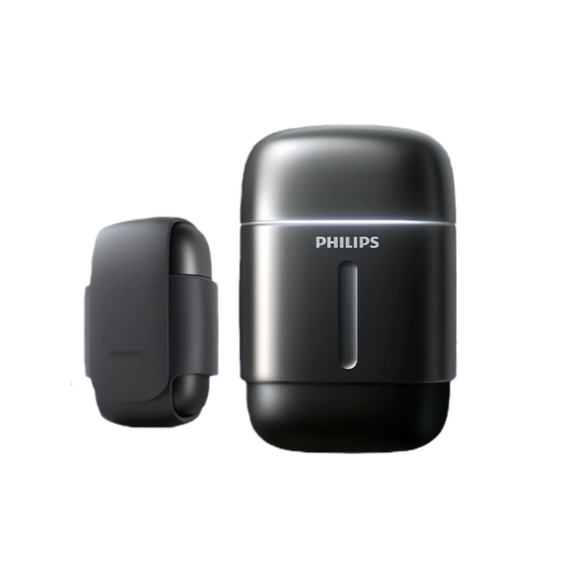 Philips Series 700 On the Go Electric Shaver S792 displayed with its compact charging case.