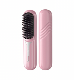 Portable Hair Straightening Comb pink