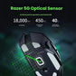 The Razer Basilisk V3 X features the powerful Razer 5G Optical Sensor with 18,000 DPI sensitivity, 450 IPS movement speed, and 40G maximum acceleration. This ensures precise tracking and instant response for competitive FPS and esports gameplay.