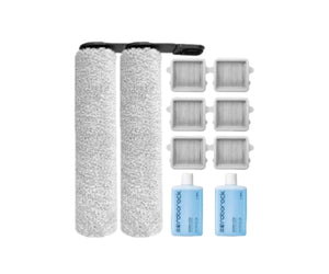 Complete Roborock Roborock  F25/F25 ACE /F25RT accessory kit including main roller brushes, side brushes, HEPA filters, washable mop pads, and cleaning solution bottles – compatible replacement parts for Roborock Roborock  F25/F25 ACE /F25RT robot vacuum