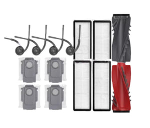 Complete Roborock Qrevo C Pro Ultra accessory kit including main roller brushes, side brushes, HEPA filters, washable mop pads, and cleaning solution bottles – compatible replacement parts for Roborock Qrevo C  Pro Ultra robot vacuum