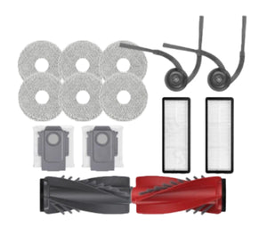 Complete Roborock  Qrevo EdgeC/Qrevo Edge accessory kit including main roller brushes, side brushes, HEPA filters, washable mop pads, and cleaning solution bottles – compatible replacement parts for Roborock  Qrevo EdgeC/Qrevo Edge  robot vacuum