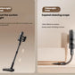A demonstration of the Roborock stick vacuum's ergonomic features, including the adjustable telescopic rod for different user heights and the flexible telescopic hose for reaching tight spaces.