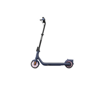 A side profile studio shot of the Segway C2 Pro kids' electric scooter in the Morandi Blue and Pink color variant, isolated on a white background.