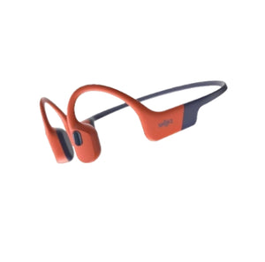 Orange Shokz OpenSwim Pro bone conduction headphones with sleek design and open-ear technology for safe outdoor listening
