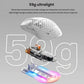 Disassembled view of the SteelSeries Aerox 3 gaming mouse showcasing its 59g ultralight weight. The perforated shell, compact circuit board, and optimized internal structure enable faster movement and wider swings for improved reaction times in competitive gaming.