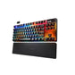 Visual comparison of key activation between a standard keyboard and SteelSeries Apex Pro, highlighting how the Quick Trigger function activates instantly on press and resets immediately on release, eliminating bounce delay.