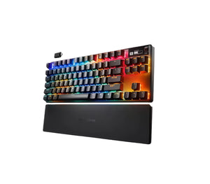 Visual comparison of key activation between a standard keyboard and SteelSeries Apex Pro, highlighting how the Quick Trigger function activates instantly on press and resets immediately on release, eliminating bounce delay.