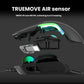 Exploded diagram of the SteelSeries Rival 5 gaming mouse revealing internal components, including the TrueMove Air optical sensor. With 18,000 CPI and 400 IPS tracking speed, it achieves true 1:1 movement accuracy for professional-level precision.