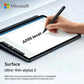 User writing “4096 level” on a Surface tablet using the Microsoft Surface Slim Pen 2. The stylus delivers ultra-responsive input with 4096 levels of pressure sensitivity and Bluetooth 5.0 connectivity for seamless performance.