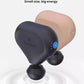 Floating render of Theragun Mini 2.0 in black and beige, highlighting ultra-compact design and powerful percussion therapy.