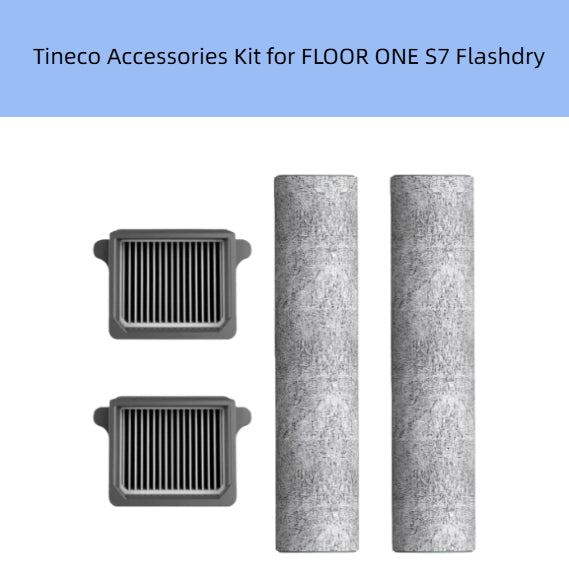 Tineco FLOOR ONE S7 Flashdry Accessories Kit – Includes 2 Grey Microfiber Mopping Pads and 2 HEPA Filters