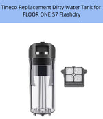 Tineco FLOOR ONE S7 Flashdry Replacement Dirty Water Tank – Clear Reservoir with Black Top and Included Filter for Robot Mop