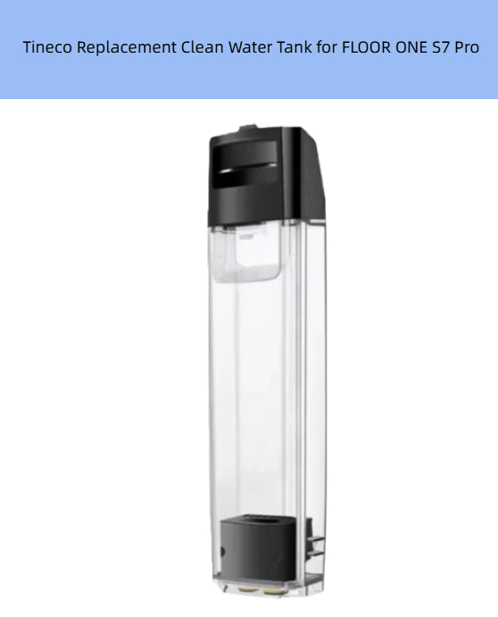 Tineco FLOOR ONE S7 Pro Replacement Clean Water Tank – Clear Plastic Reservoir with Black Top and Bottom for Auto-Mopping Robot Mop