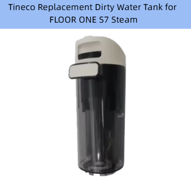 Tineco FLOOR ONE S7 Steam Replacement Dirty Water Tank – Transparent Black Waste Reservoir with White Top for Auto-Mopping