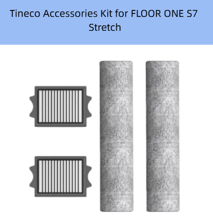 Tineco FLOOR ONE S7 Stretch Accessories Kit – Includes 2 Grey Microfiber Mopping Pads and 2 HEPA Filters