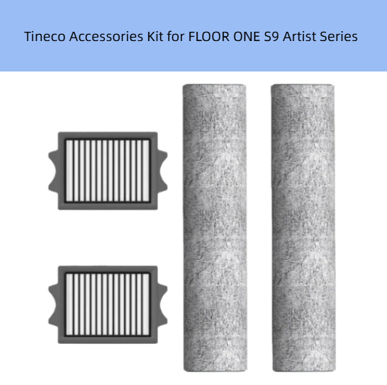 Tineco FLOOR ONE S9 Artist Series Accessories Kit – Includes 2 Grey Microfiber Mopping Pads and 2 HEPA Filters