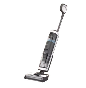 A full product image of the sleek Tineco GO H2O Sense cordless hard floor cleaner in a black and white finish, isolated on a white background.