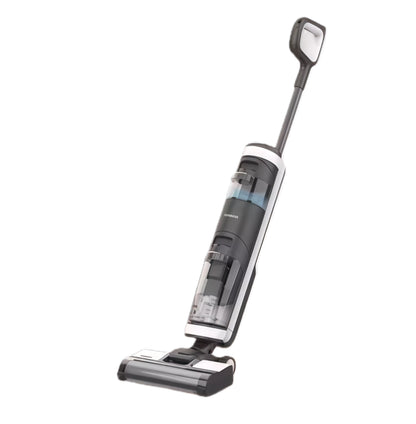 A full product image of the sleek Tineco GO H2O Sense cordless hard floor cleaner in a black and white finish, isolated on a white background.