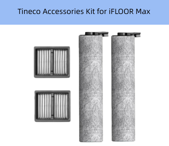 Tineco iFLOOR Max Accessories Kit – 2 Grey Microfiber Mopping Pads and 2 Black HEPA Filters for Robot Mop