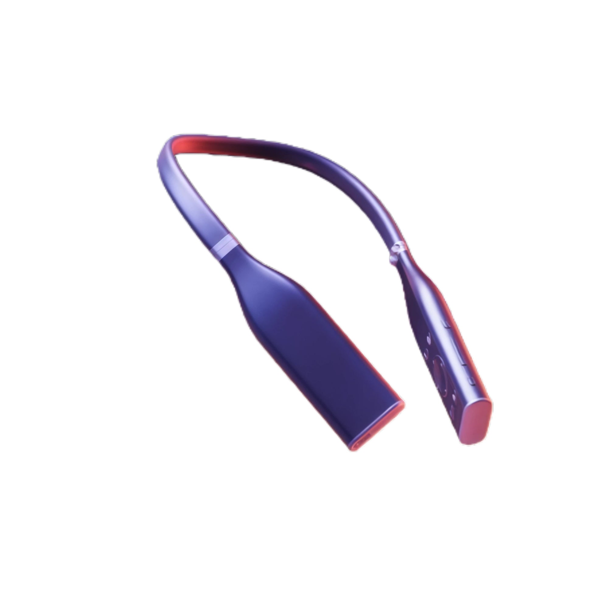 Folded VITURE One Neckband in deep purple finish, showing compact form for easy travel with XR glasses.