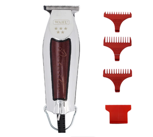 Wahl Professional 5-Star Series Detailer-Wide Trimmer with guide combs and cleaning brush.