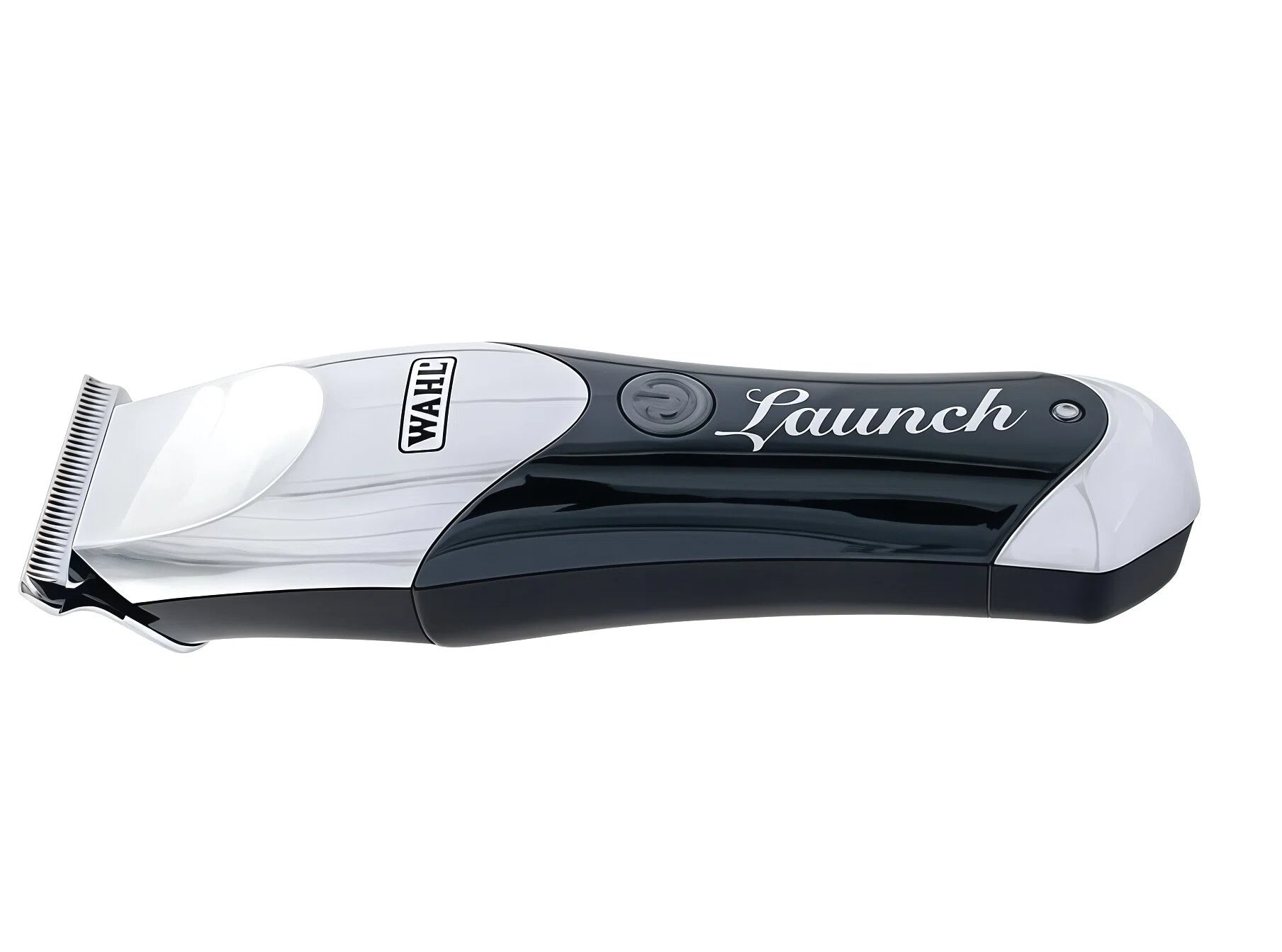 Close-up of Wahl Launch Hair Clipper highlighting its sleek black and silver design.