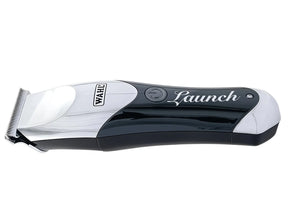 Close-up of Wahl Launch Hair Clipper highlighting its sleek black and silver design.