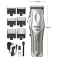 Wahl Launch Hair Clipper with dimensions and complete set of accessories including combs, charger, and cleaning tools.