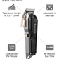 Wahl Professional 5-Star Series Cordless Senior Clipper's key features, including taper lever, zero-gap adjustment, and runtime.