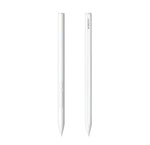 Front and side view of Xiaomi Pad 7 Pro stylus pen in white; minimalist design with two tactile buttons for smart functionality and seamless tablet integration.
