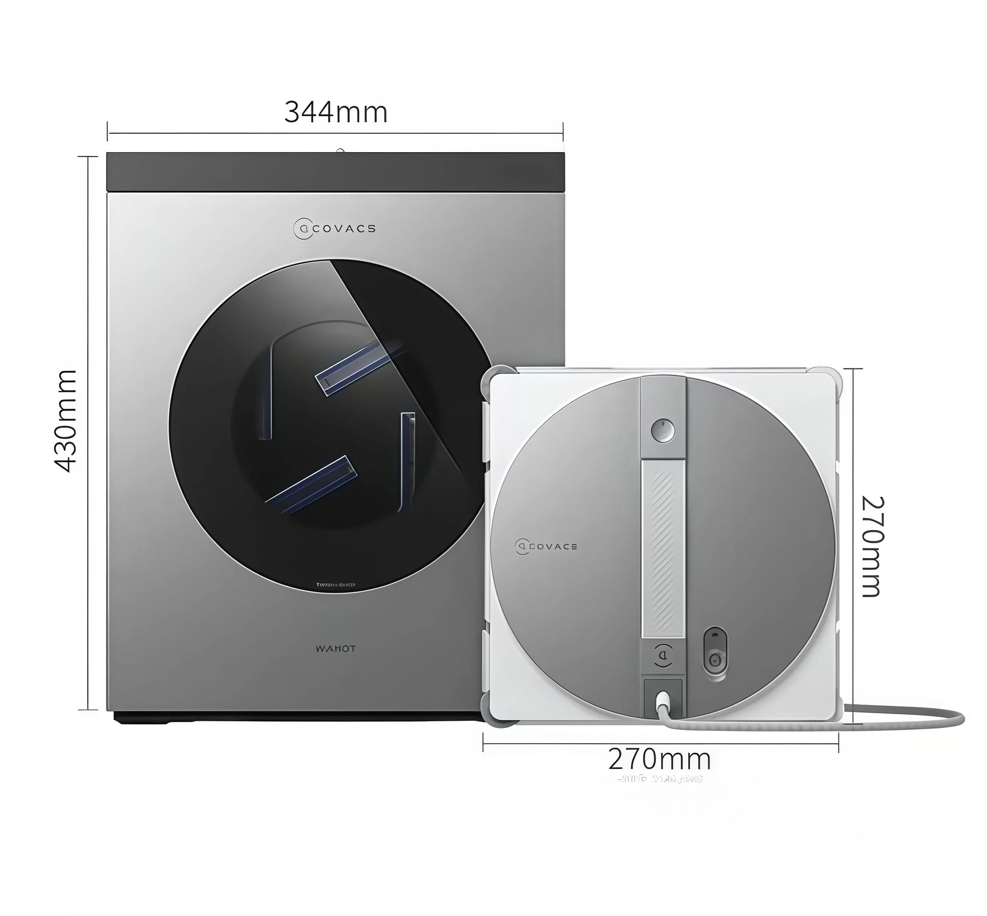 ECOVACS WINBOT W3 OMNI 10000Pa suction glass adhesion dual power AC and 130-min battery