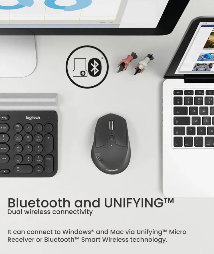 Logitech M720 ergonomic full-size right-handed side profile