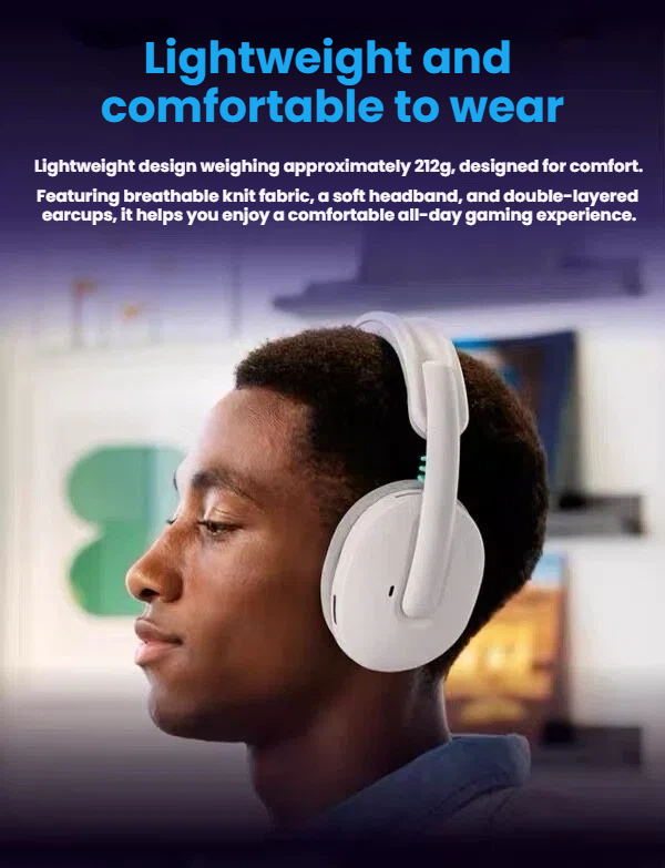 Logitech G325 LIGHTSPEED gaming headset used on PC and console gaming setup