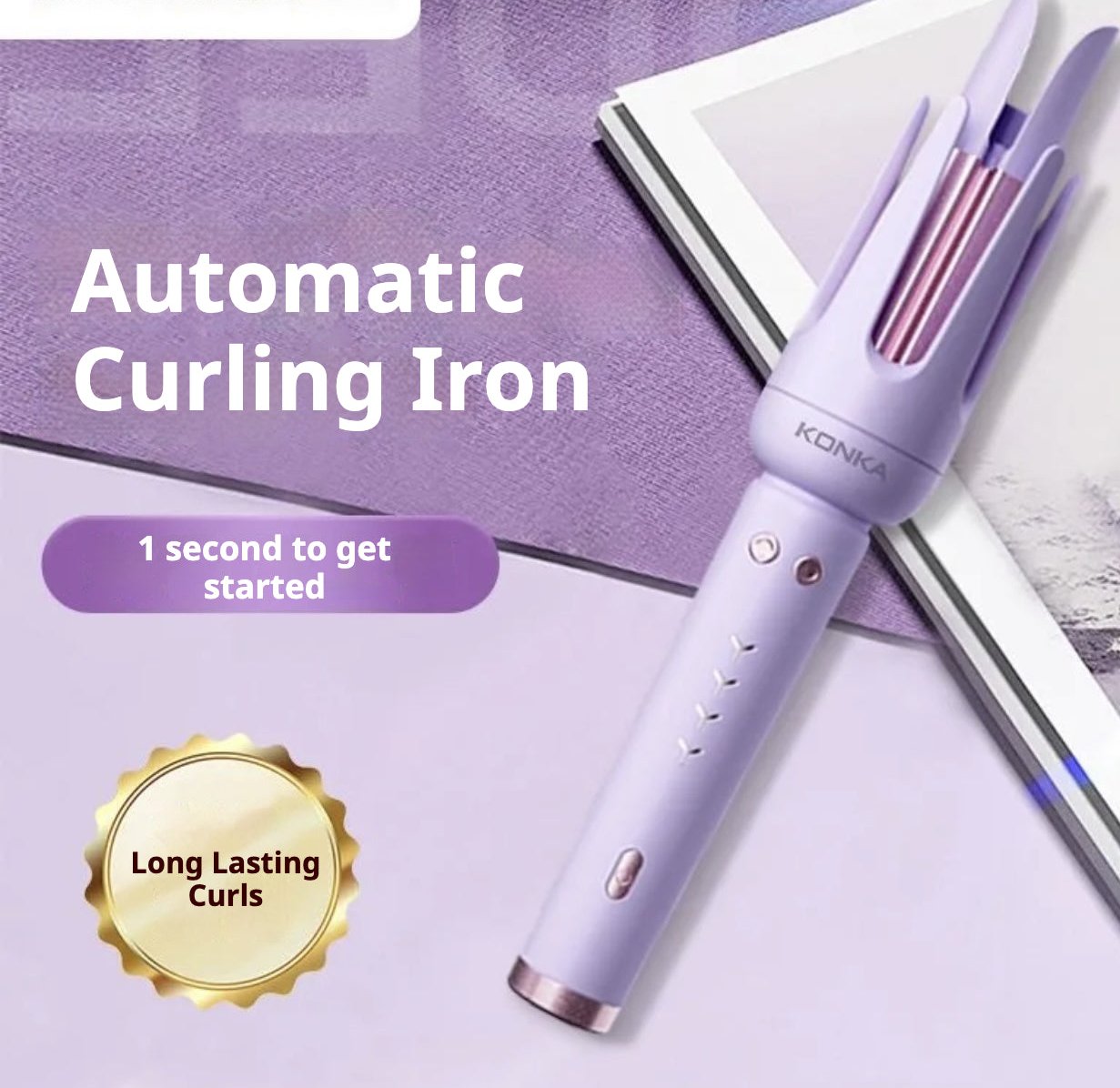KONKA Automatic Curling Iron, 32mm Big Wave Long-Lasting Curling Effect