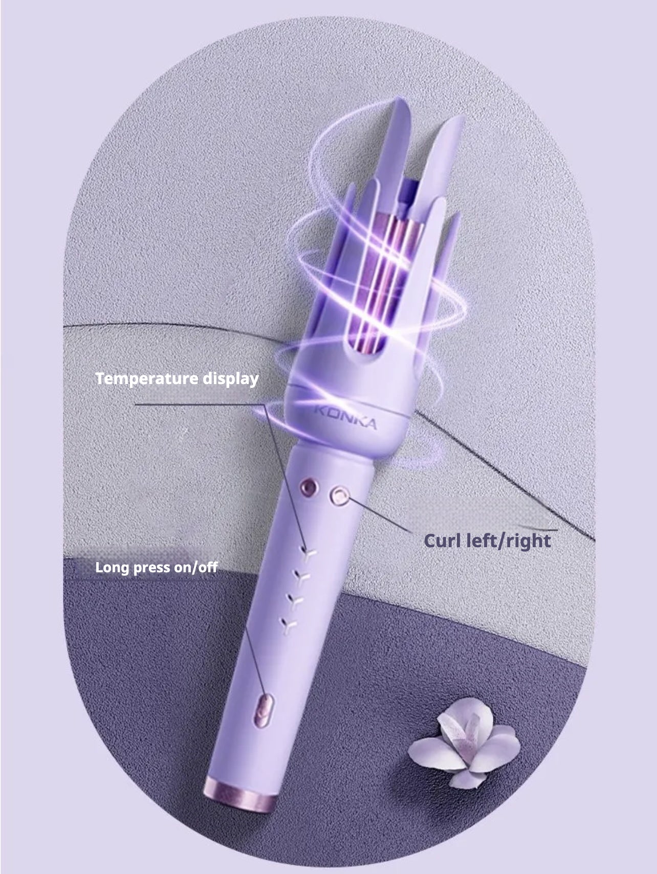 KONKA Automatic Curling Iron, 32mm Big Wave Long-Lasting Curling Effect