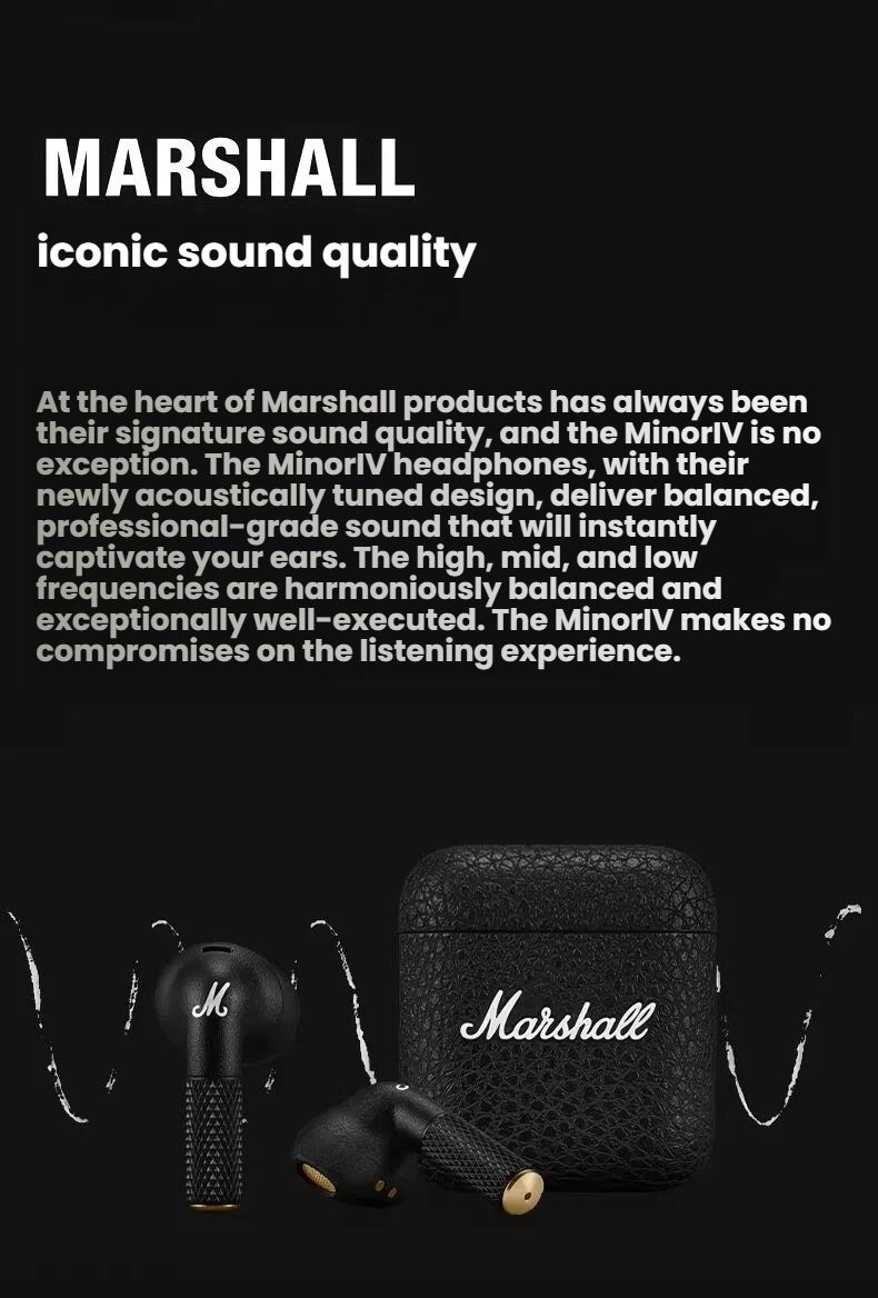 Marshall Minor IV wireless Qi charging case top view