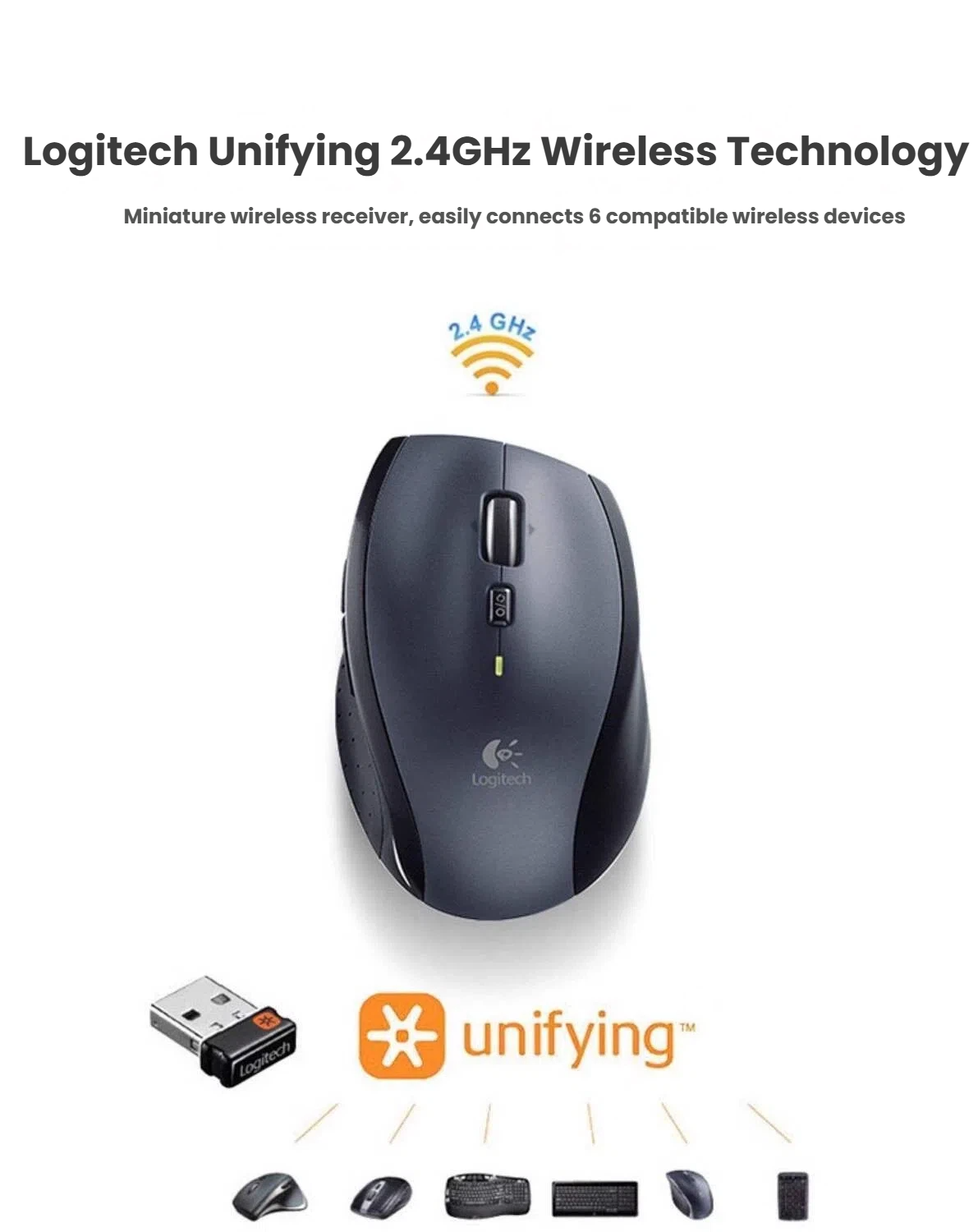 Logitech M705 ergonomic right-handed shape with side grips