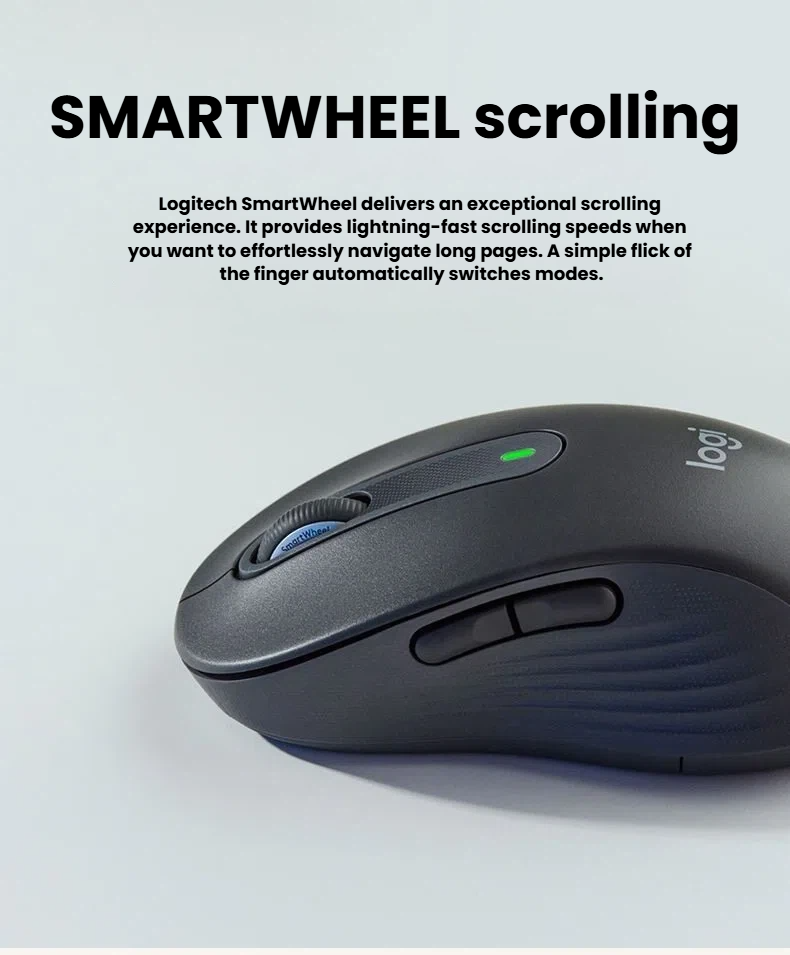 Logitech M650 mouse SilentTouch quiet click button highlight