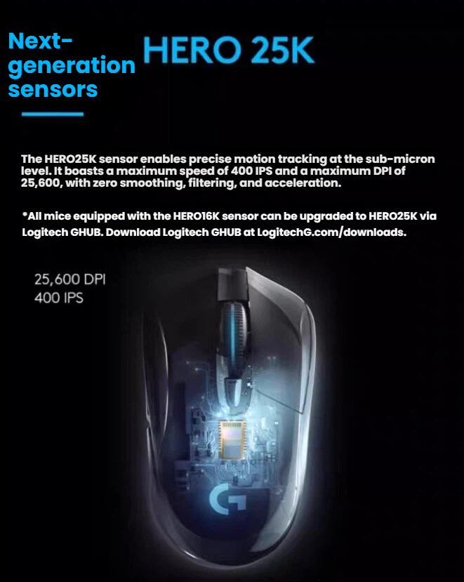 Logitech G703 wireless gaming mouse with LIGHTSYNC RGB lighting