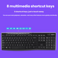 Logitech K270 quiet low-profile key layout overhead view