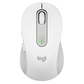 Logitech Signature M650 wireless mouse in white ergonomic side view